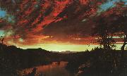 Frederick Edwin Church Secluded Landscape at Sunset oil painting
